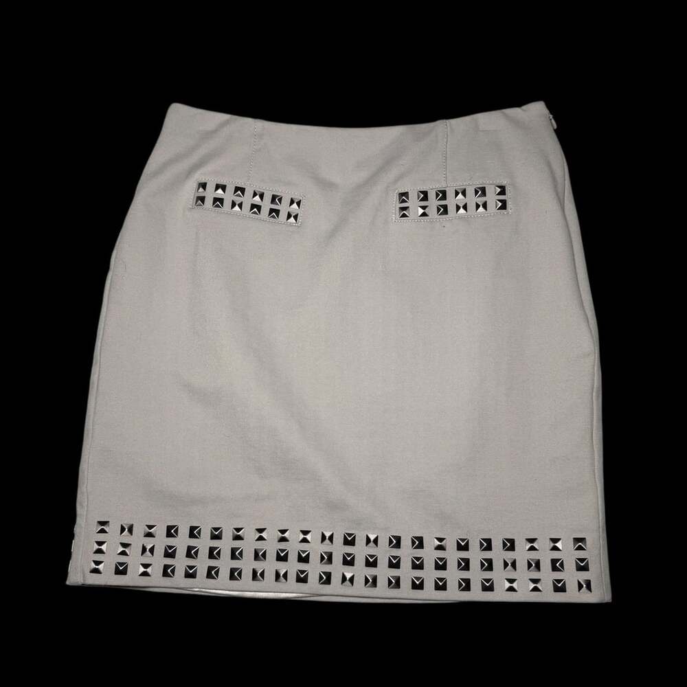 INC International Concepts Grey Studded Mini Skirt Size 6